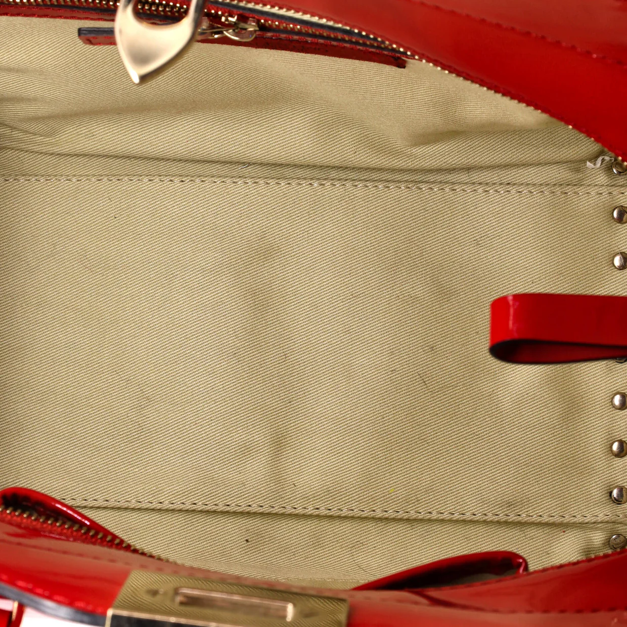 Rockstud Tote Rigid Patent Small - Deep Luxury