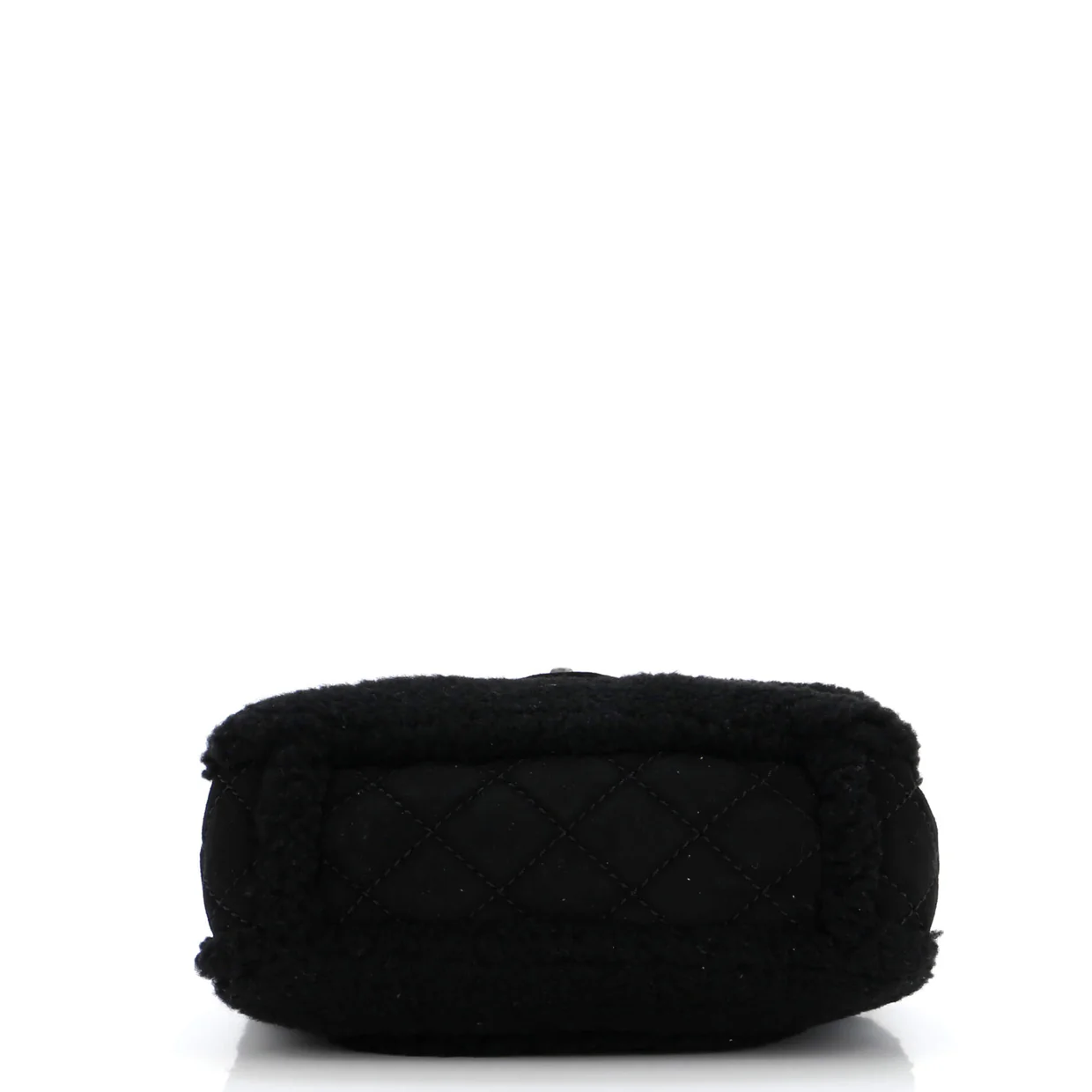 CC Chain Flap Bag Pearl Embellished Shearling Medium - Deep Luxury