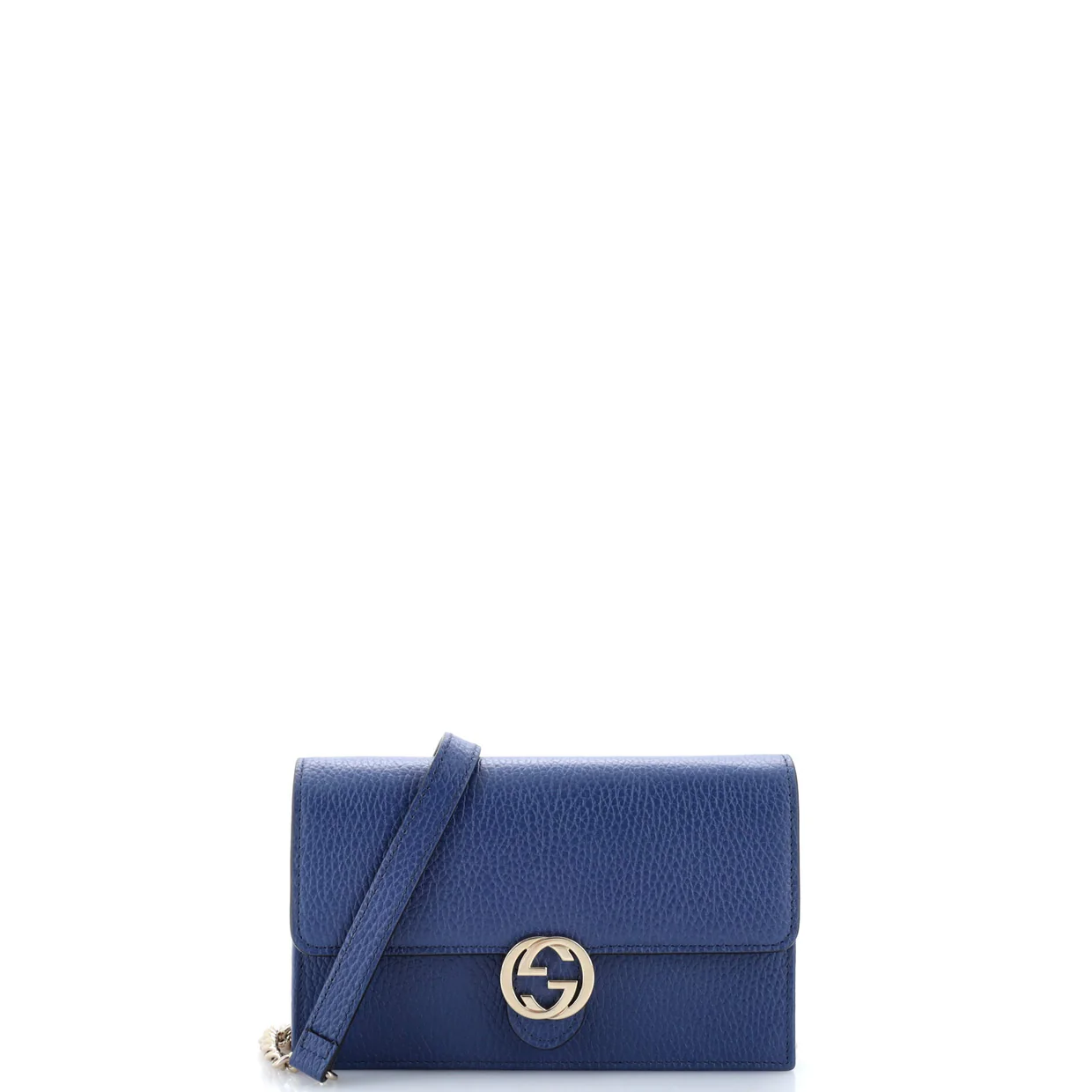 Interlocking Wallet on Chain Leather - Deep Luxury