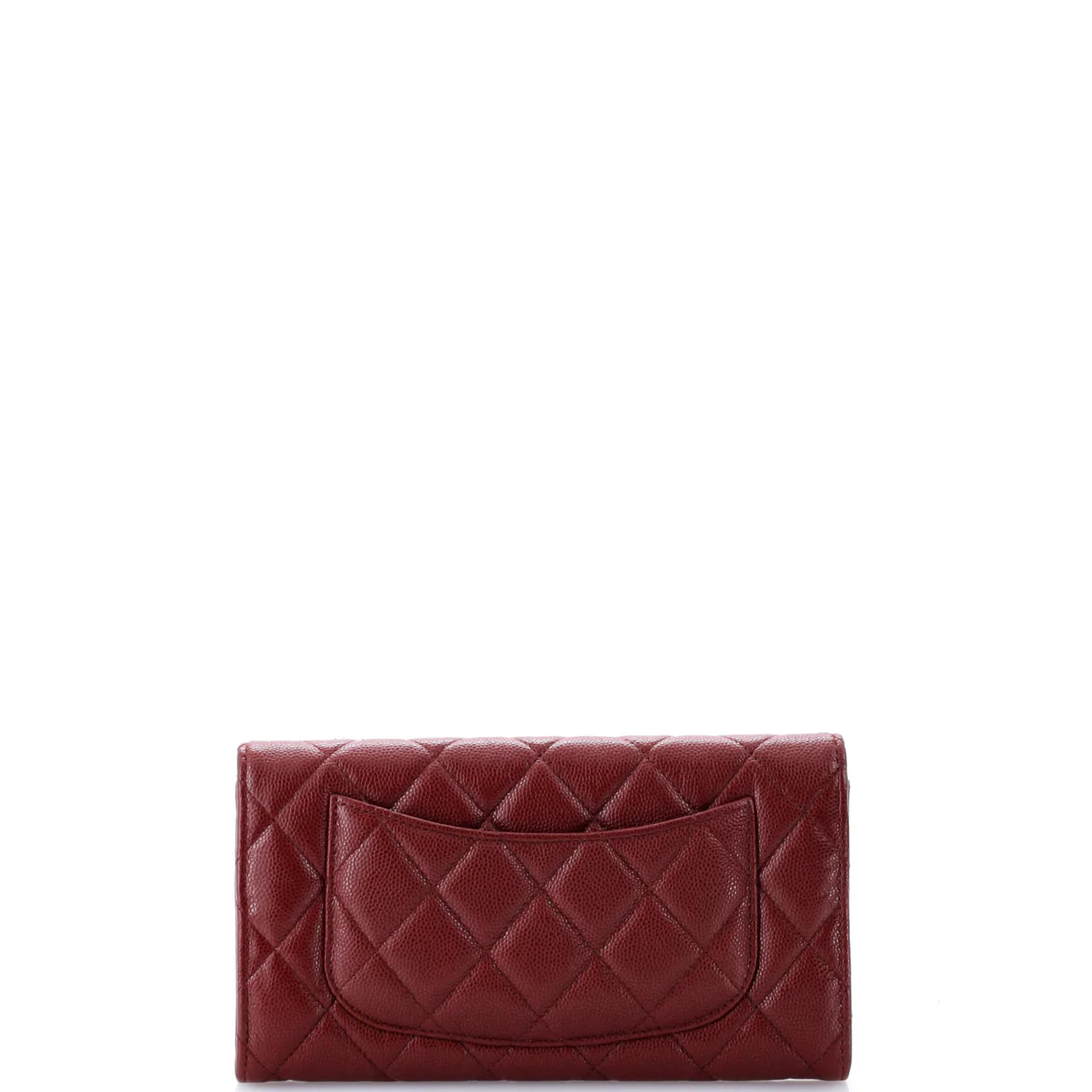 CC Gusset Classic Flap Wallet Quilted Caviar Long - Deep Luxury