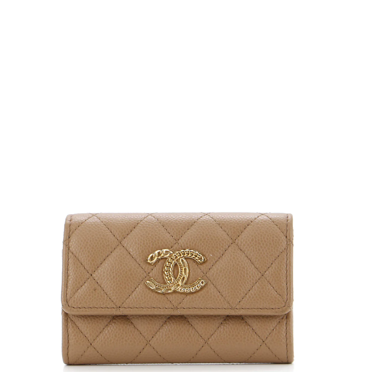 Textured CC Flap Card Case Quilted Caviar - Deep Luxury