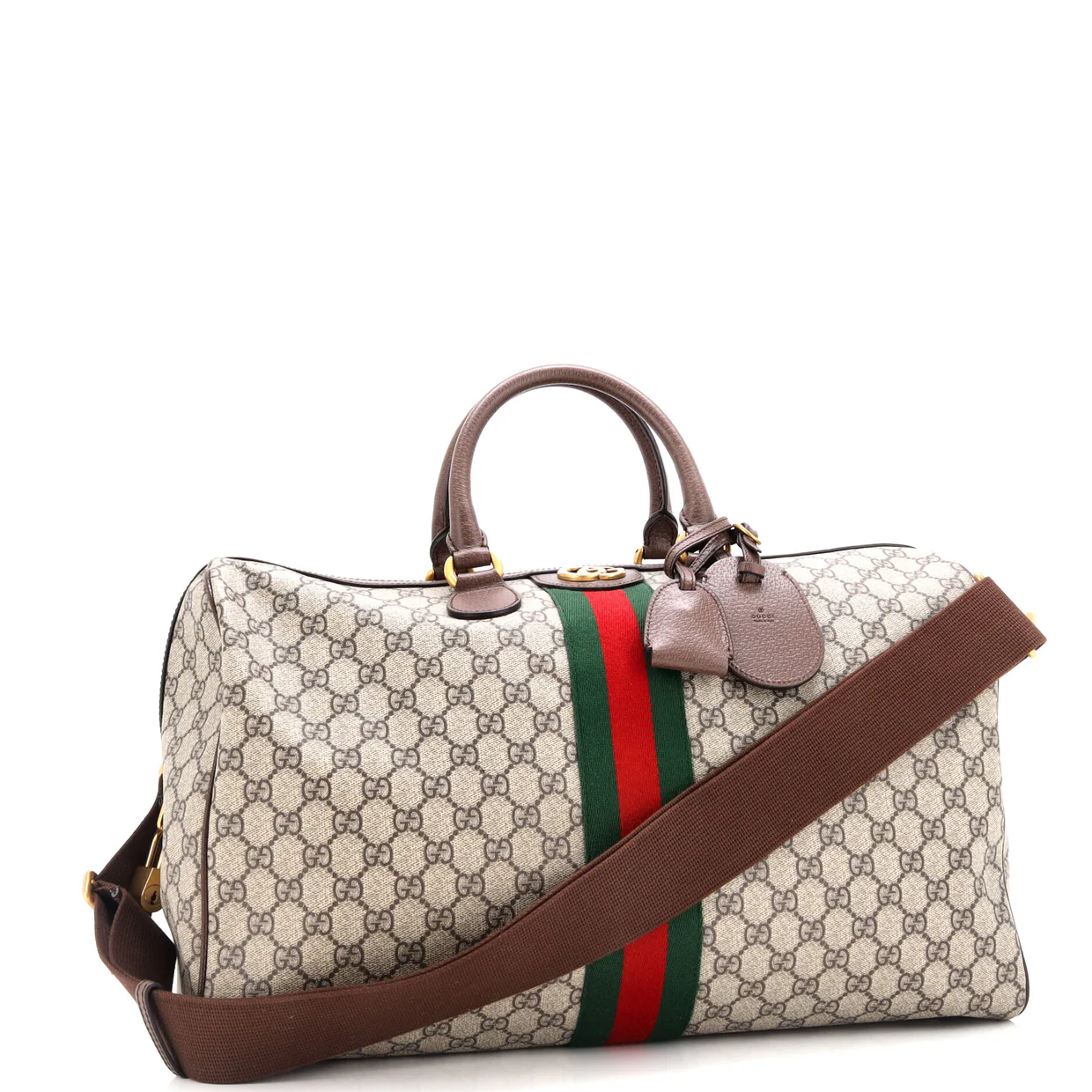 Ophidia Carry On Duffle Bag GG Coated Canvas Medium - Deep Luxury