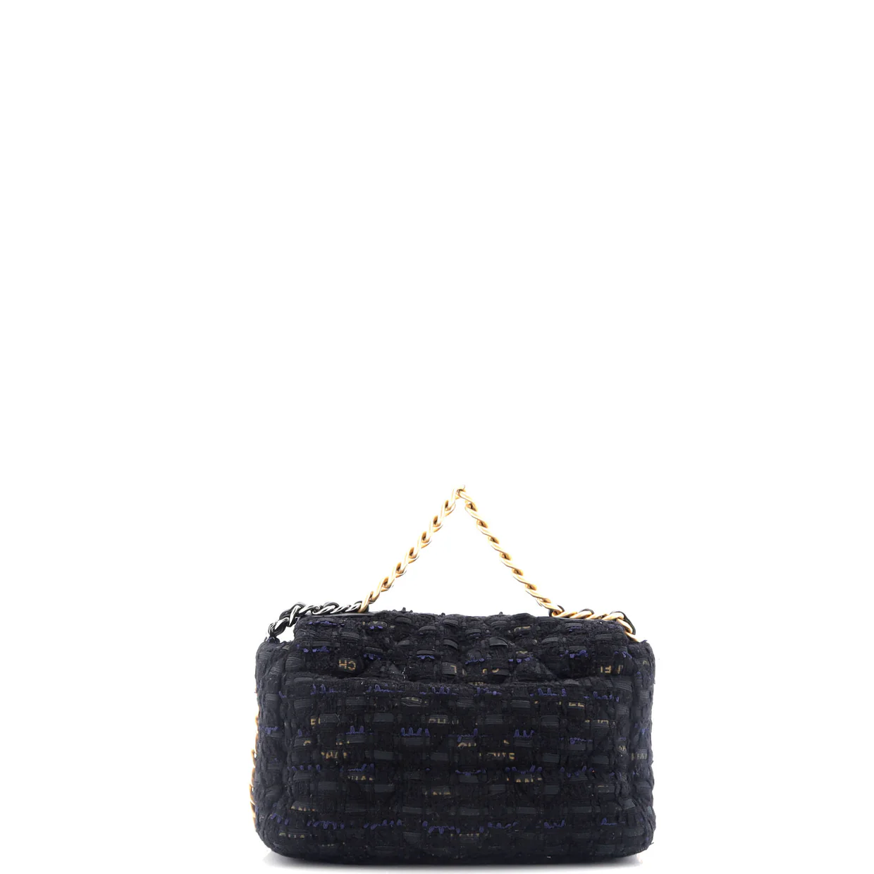 19 Flap Bag Quilted Tweed and Ribbon Medium - Deep Luxury