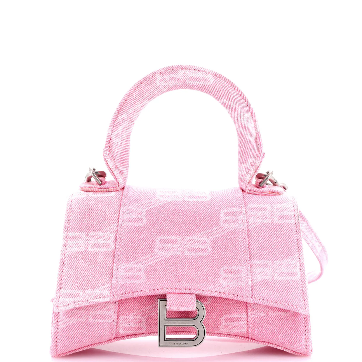 Hourglass Top Handle Bag BB Monogram Denim XS - Deep Luxury