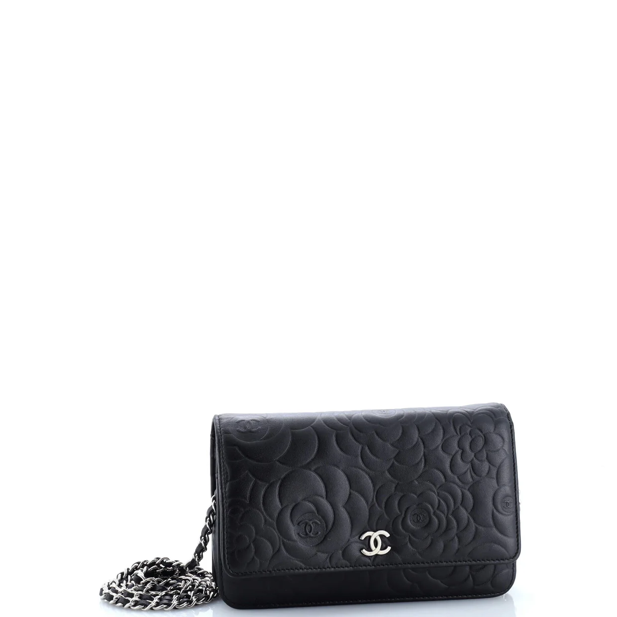 Wallet on Chain Camellia Lambskin - Deep Luxury