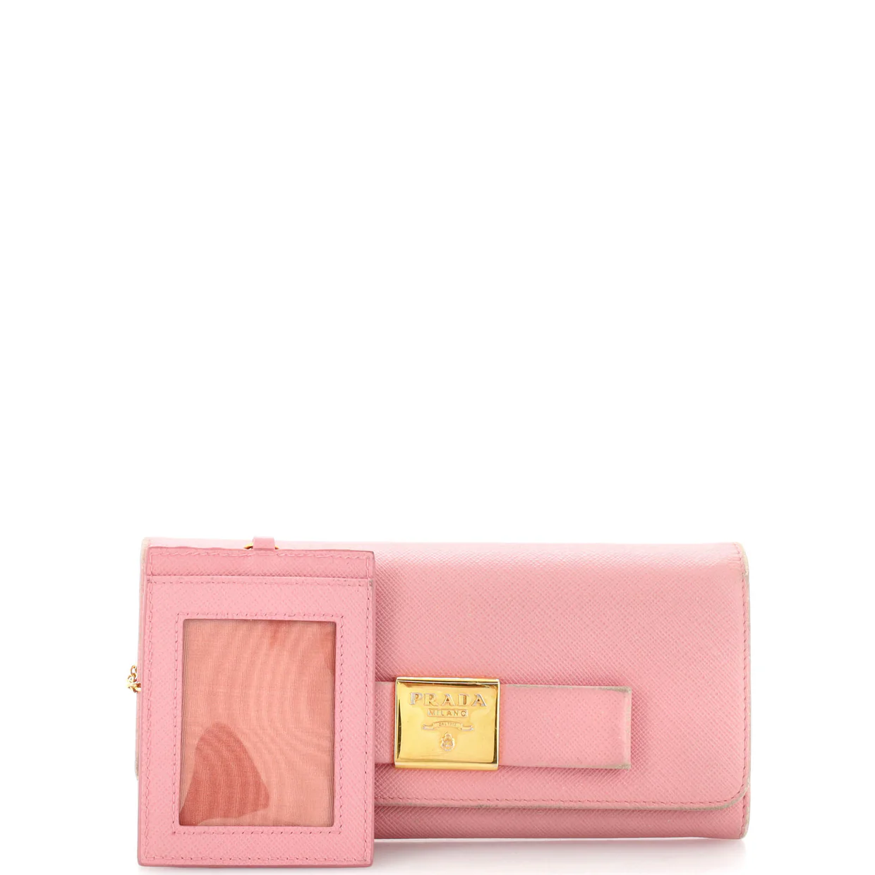 Bow Flap Wallet Saffiano Leather Long - Deep Luxury
