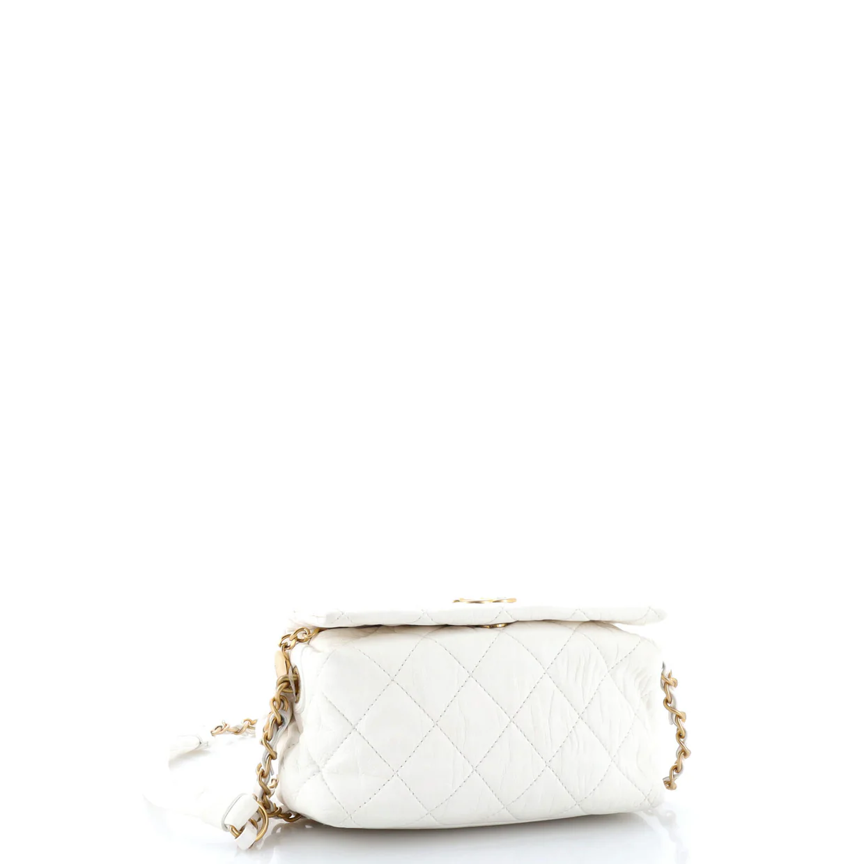 CC Links Hobo Quilted Crumpled Lambskin Small - Deep Luxury