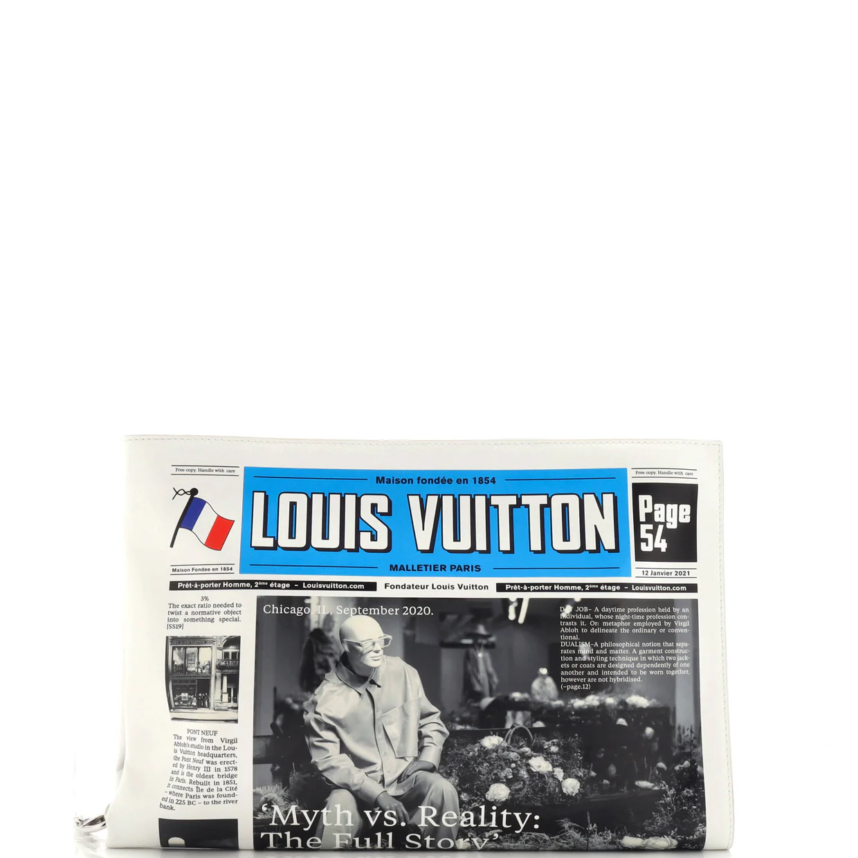 Newspaper Pouch Printed Leather - Deep Luxury