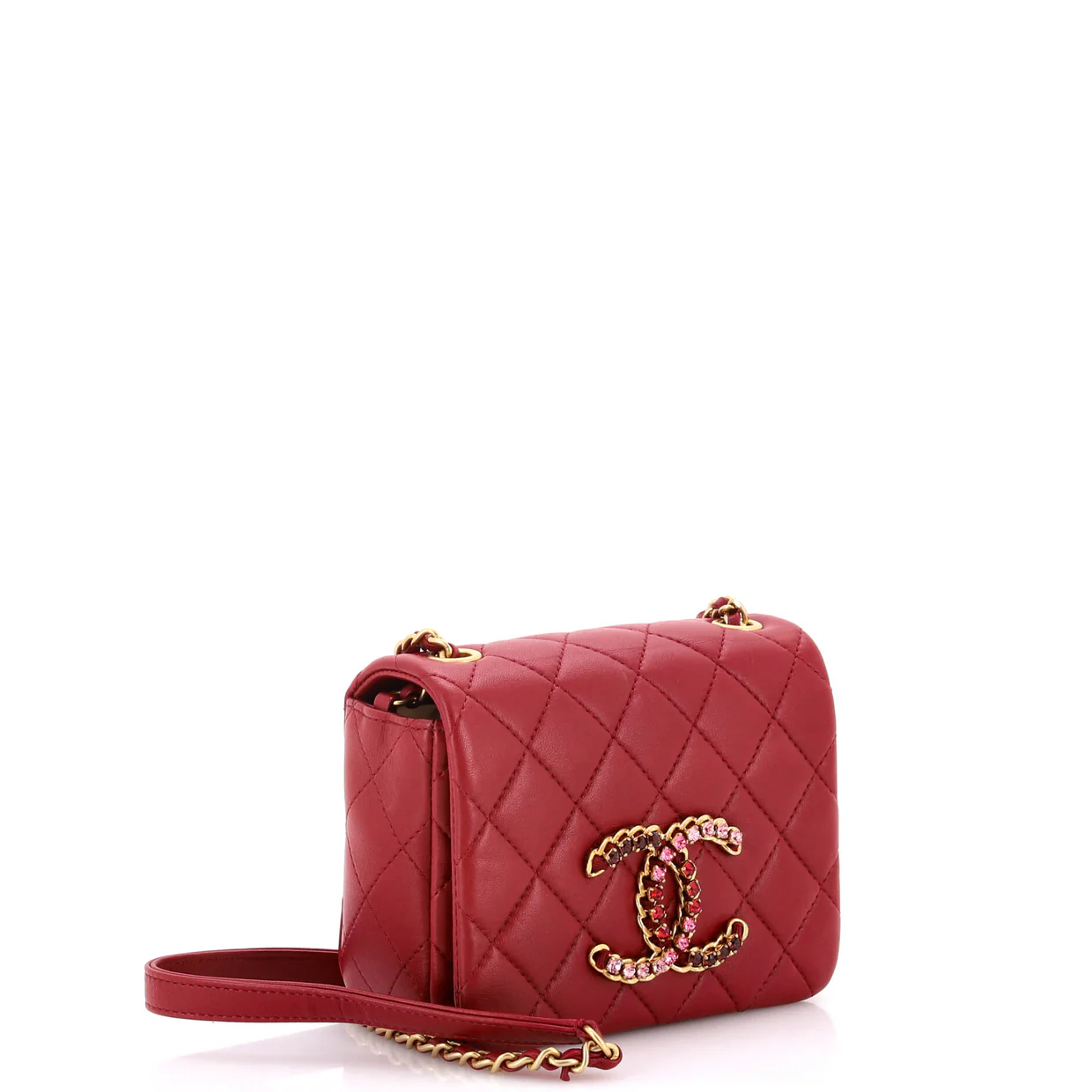 Crystal CC Full Flap Bag Quilted Lambskin Mini - Deep Luxury