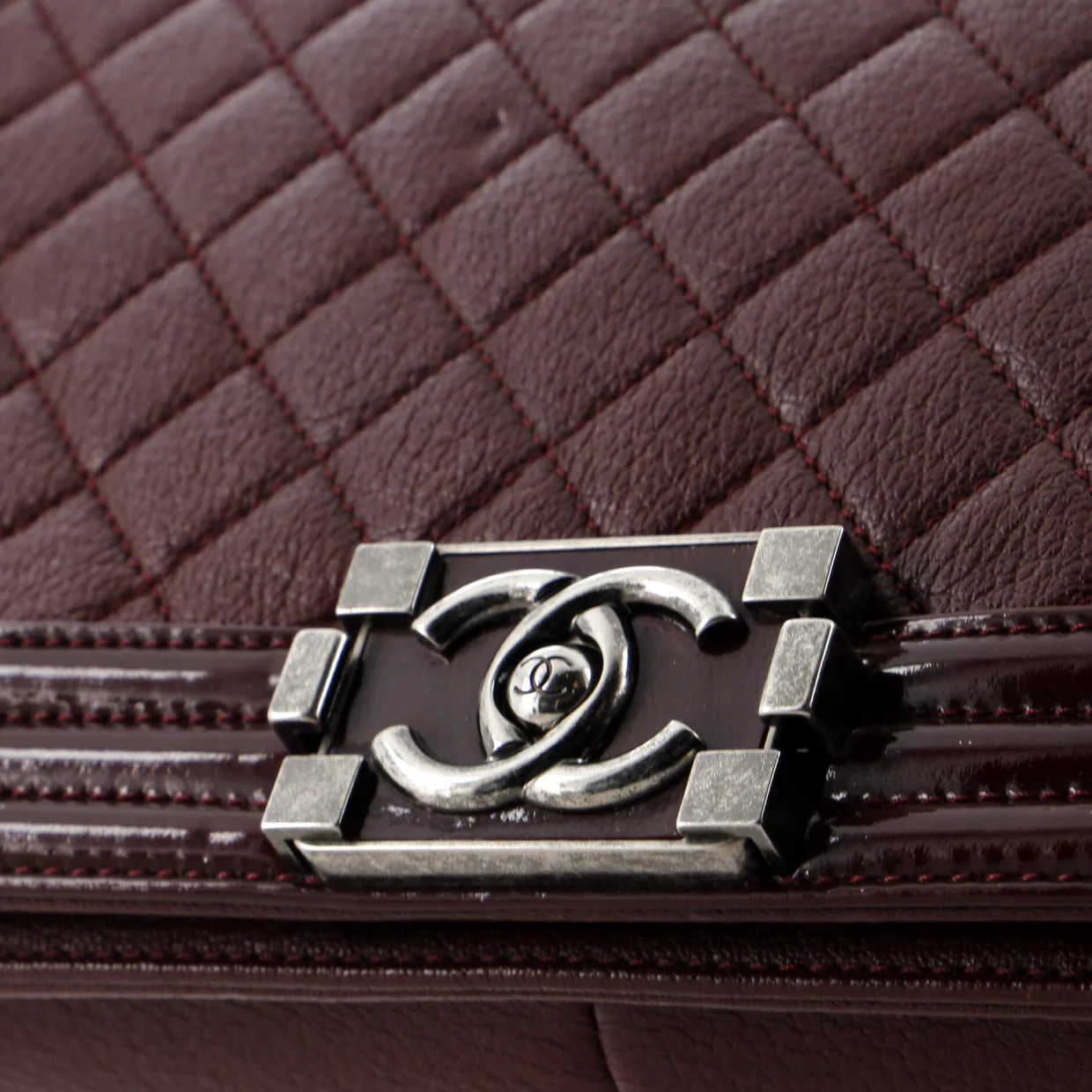 Boy Flap Bag Quilted Goatskin with Patent New Medium - Deep Luxury