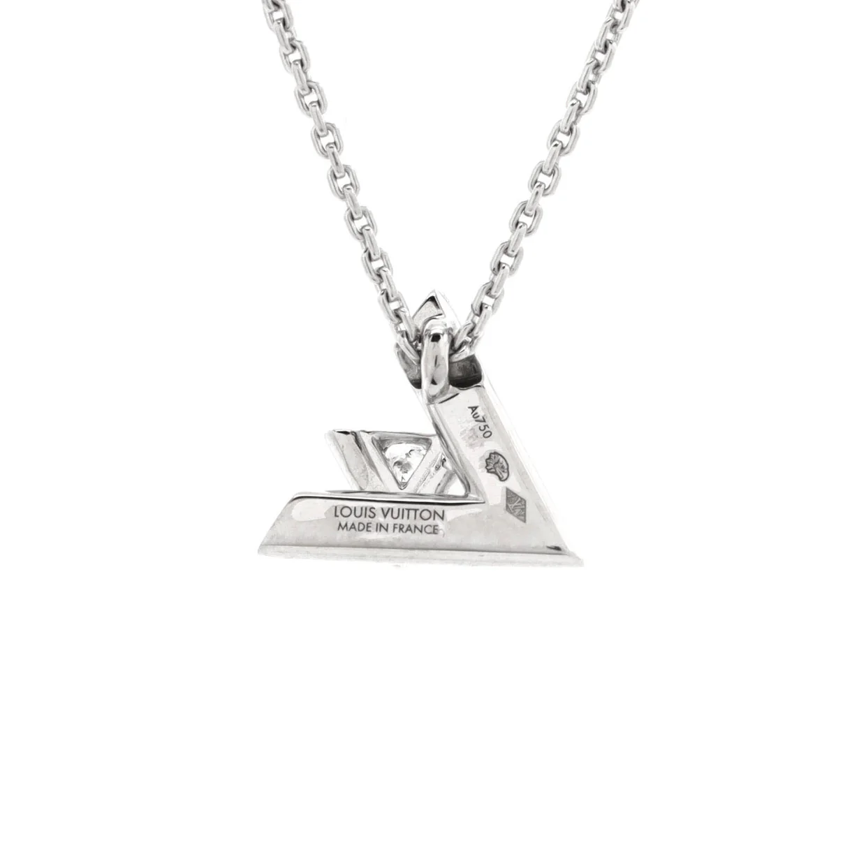 LV Volt One Pendant Necklace 18K White Gold with Diamond Small - Deep Luxury