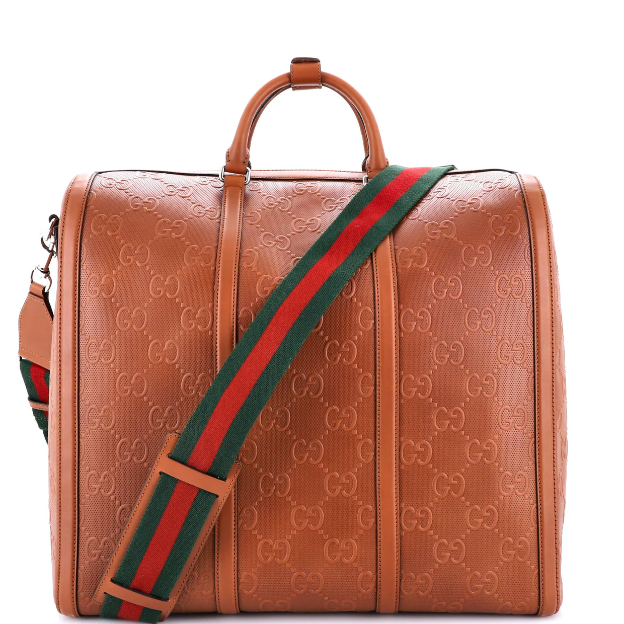 Convertible Duffle Bag GG Embossed Perforated Leather Tall - Deep Luxury