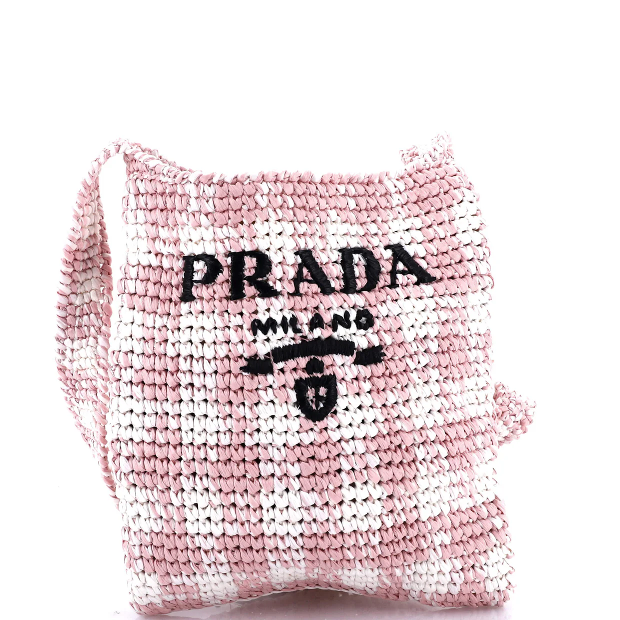 Logo Messenger Bag Printed Raffia Small - Deep Luxury