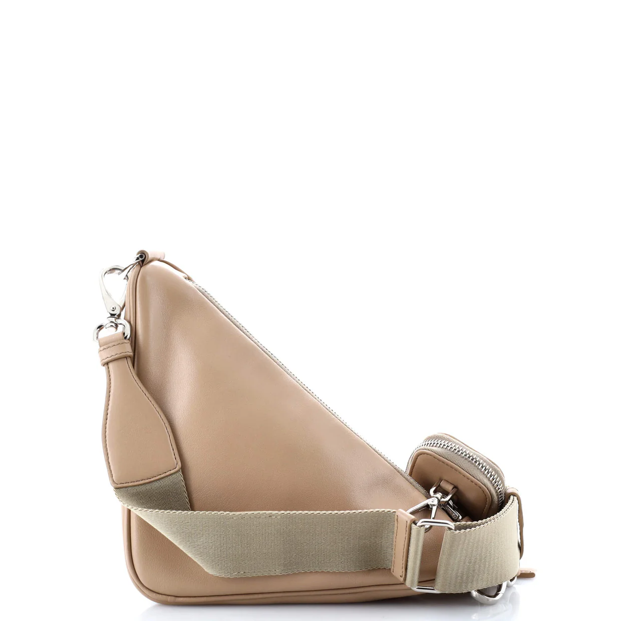 Triangle Logo Zip Crossbody Bag Leather Small - Deep Luxury