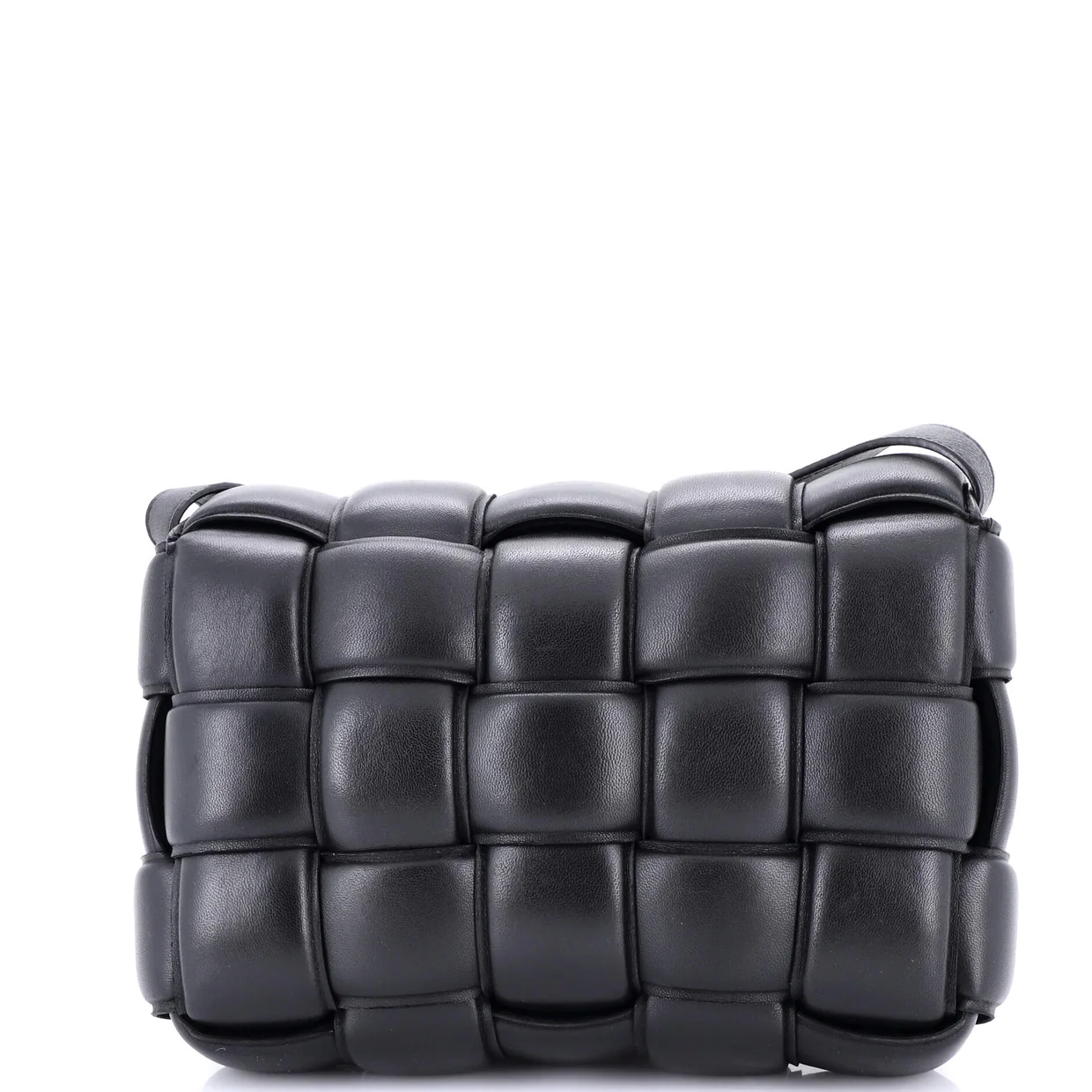 Cassette Crossbody Bag Padded Maxi Intrecciato Leather Small - Deep Luxury