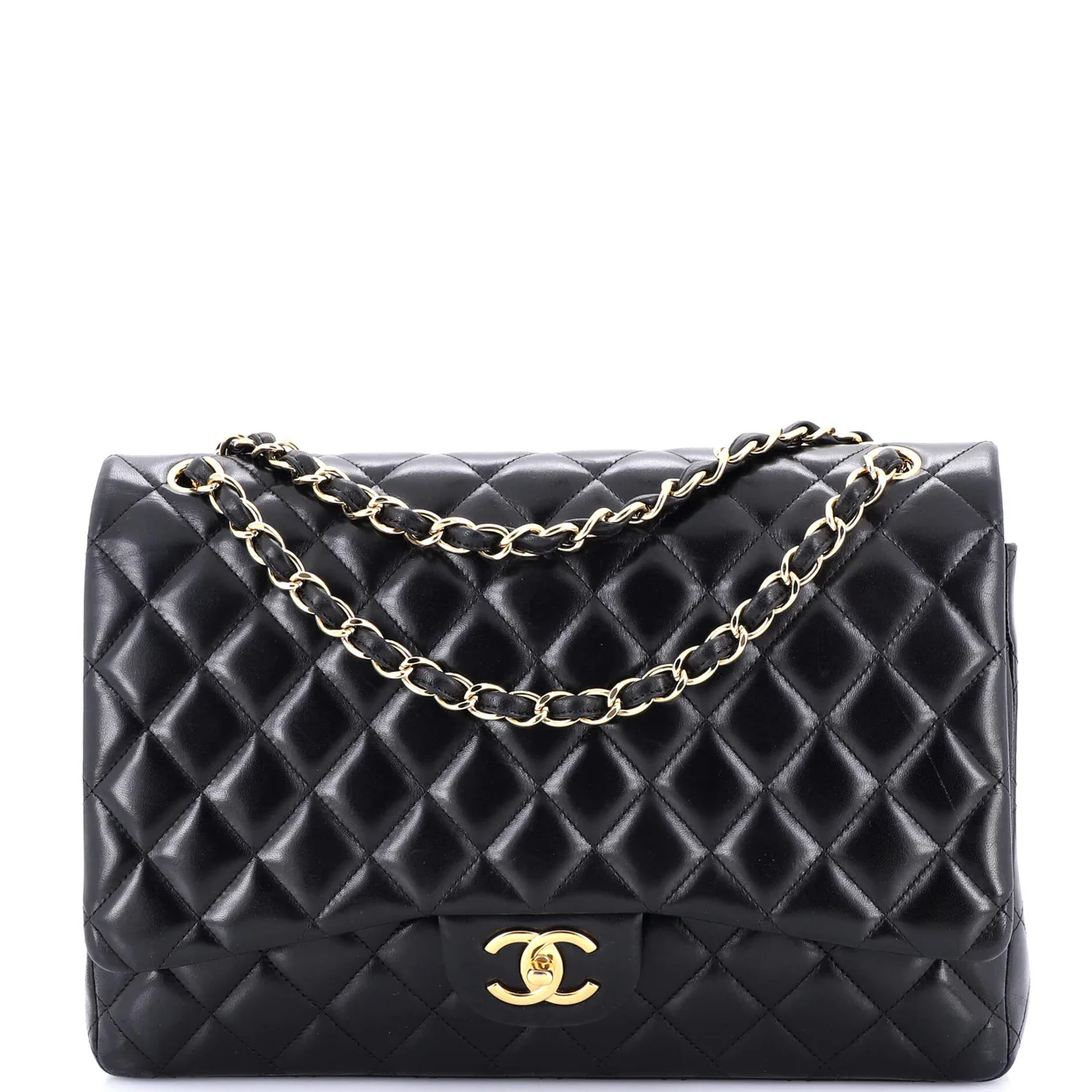 Classic Double Flap Bag Quilted Lambskin Maxi - Deep Luxury