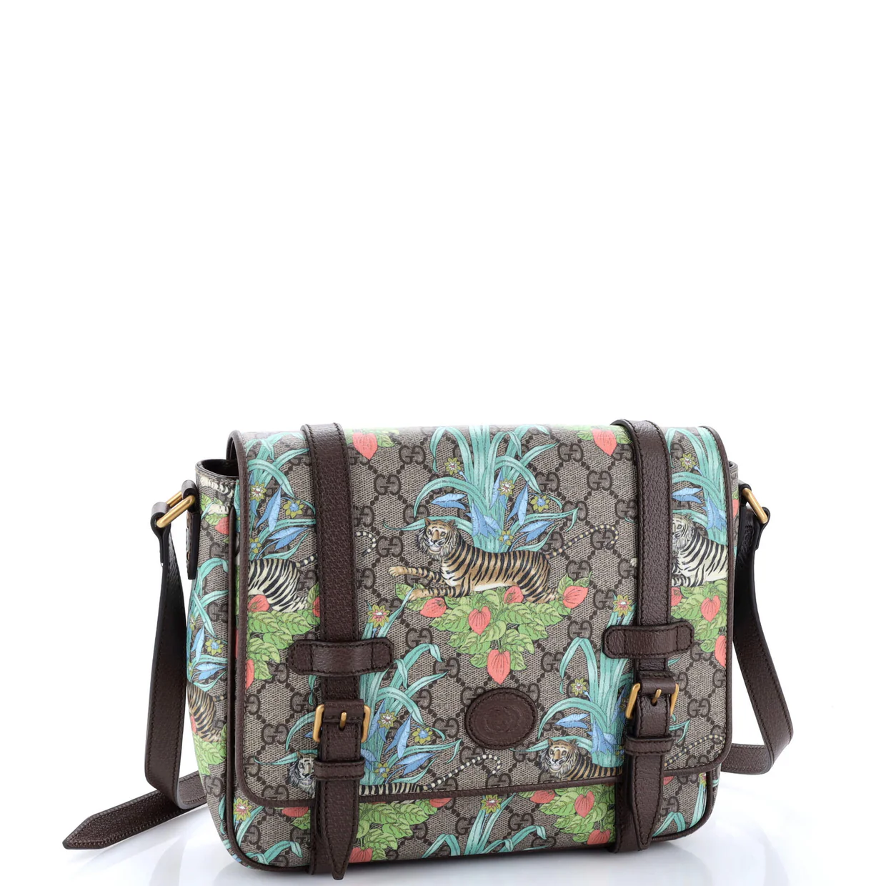 Interlocking G Patch Messenger Bag Printed GG Coated Canvas Medium - Deep Luxury