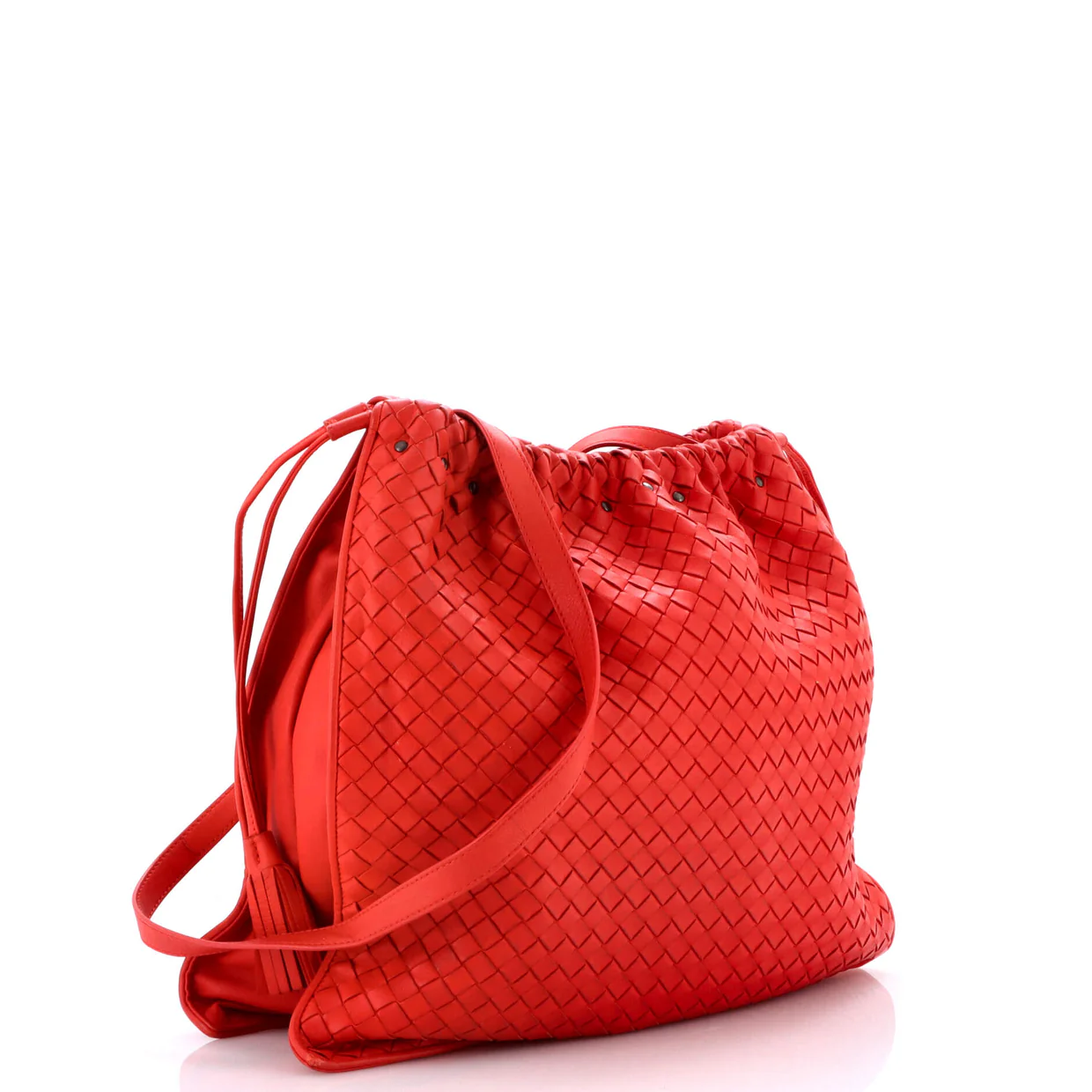 Drawstring Tassel Tote Intrecciato Nappa Medium - Deep Luxury