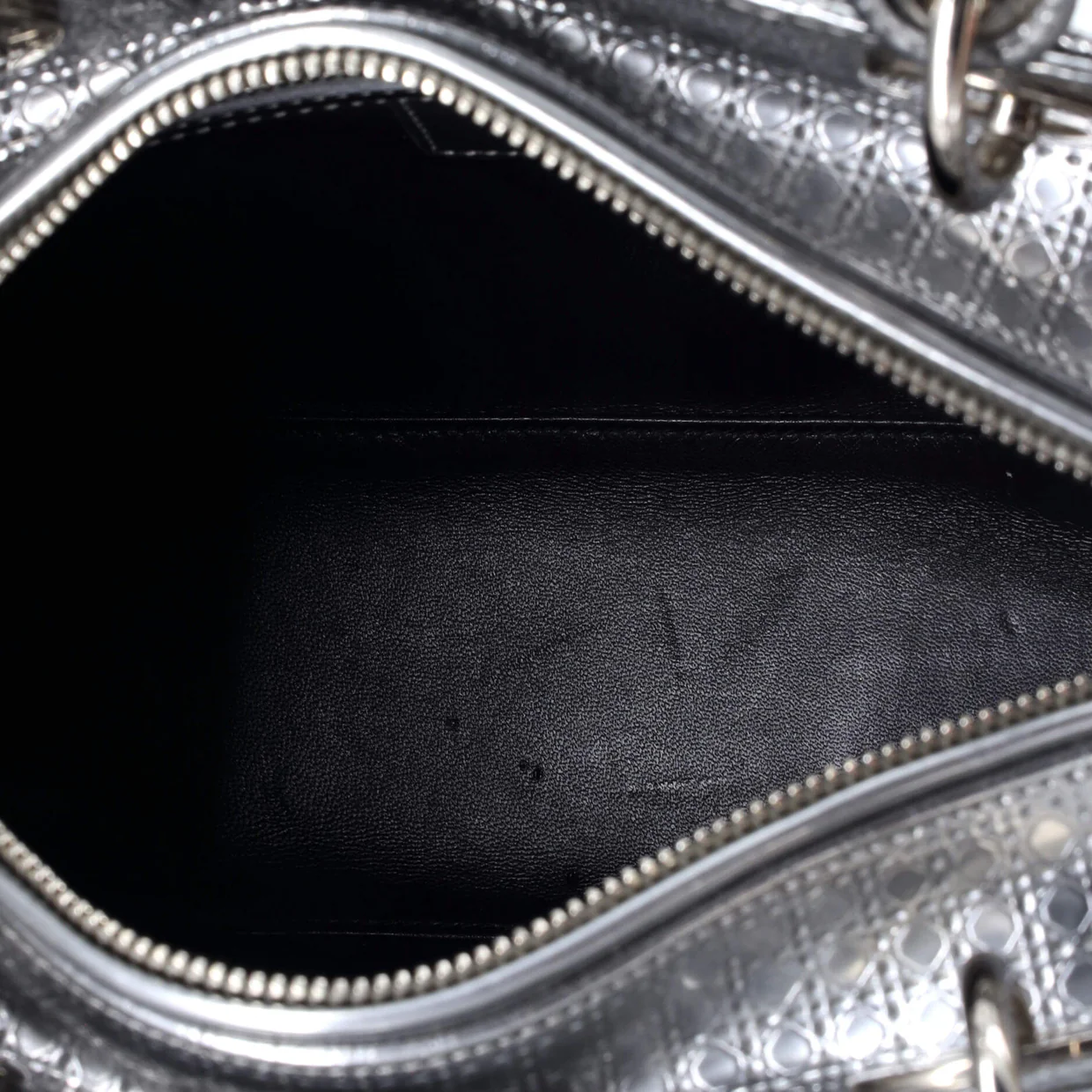 Lady Dior Bag Micro Cannage Metallic Calfskin Medium - Deep Luxury