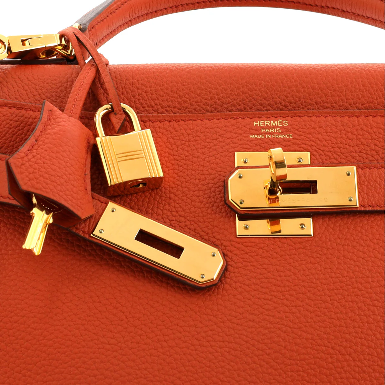 Kelly Handbag Terre Battue Togo with Gold Hardware 28 - Deep Luxury