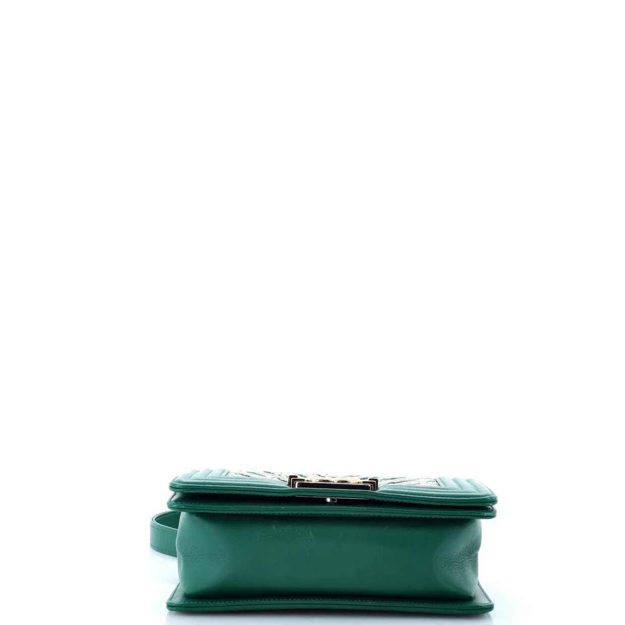 Boy Flap Bag Studded Chevron Calfskin with Tweed Small - Deep Luxury