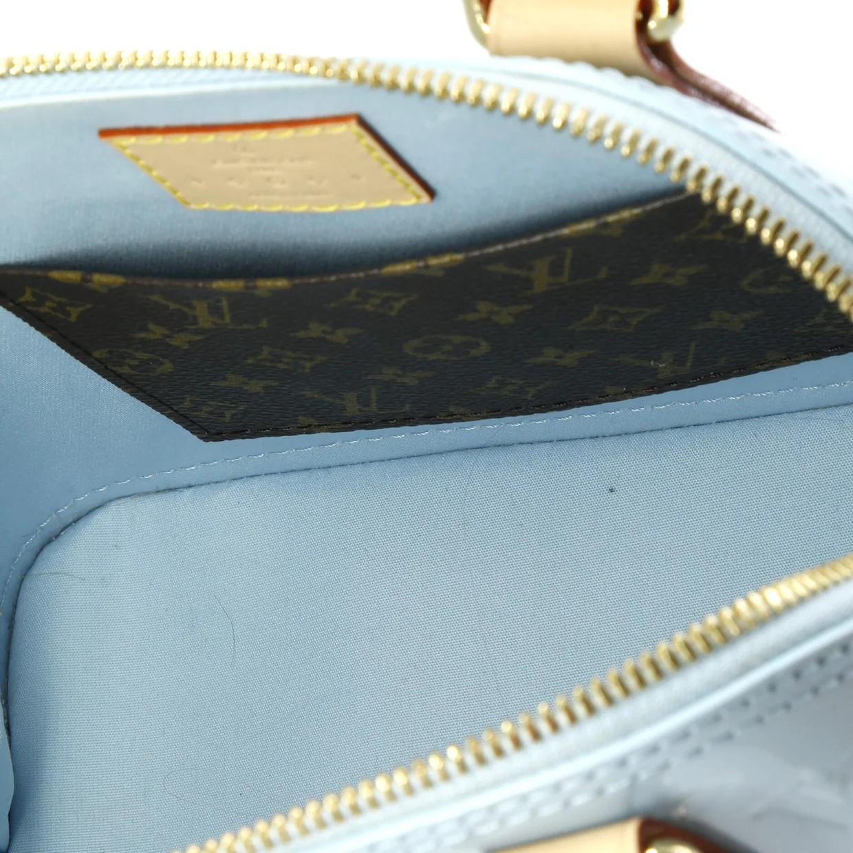 Alma Charm Chain Handbag Monogram Vernis BB - Deep Luxury