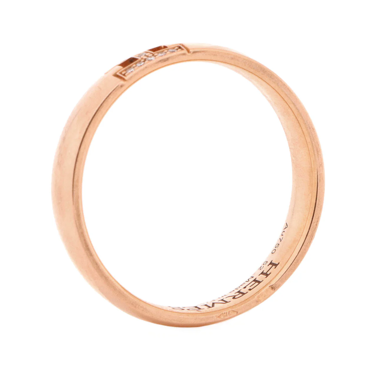 Ever Herakles Wedding Band Ring 18K Rose Gold with Diamonds - Deep Luxury