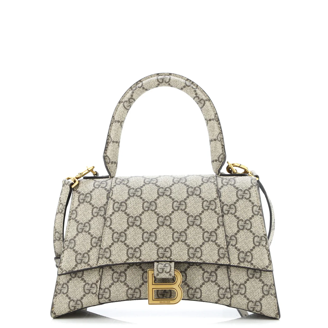 x Balenciaga The Hacker Project Hourglass Top Handle Bag GG Coated Canvas Small - Deep Luxury