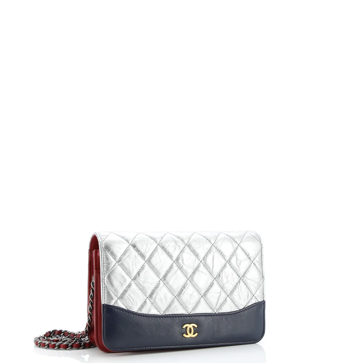 Gabrielle Wallet on Chain Quilted Aged Calfskin - Deep Luxury