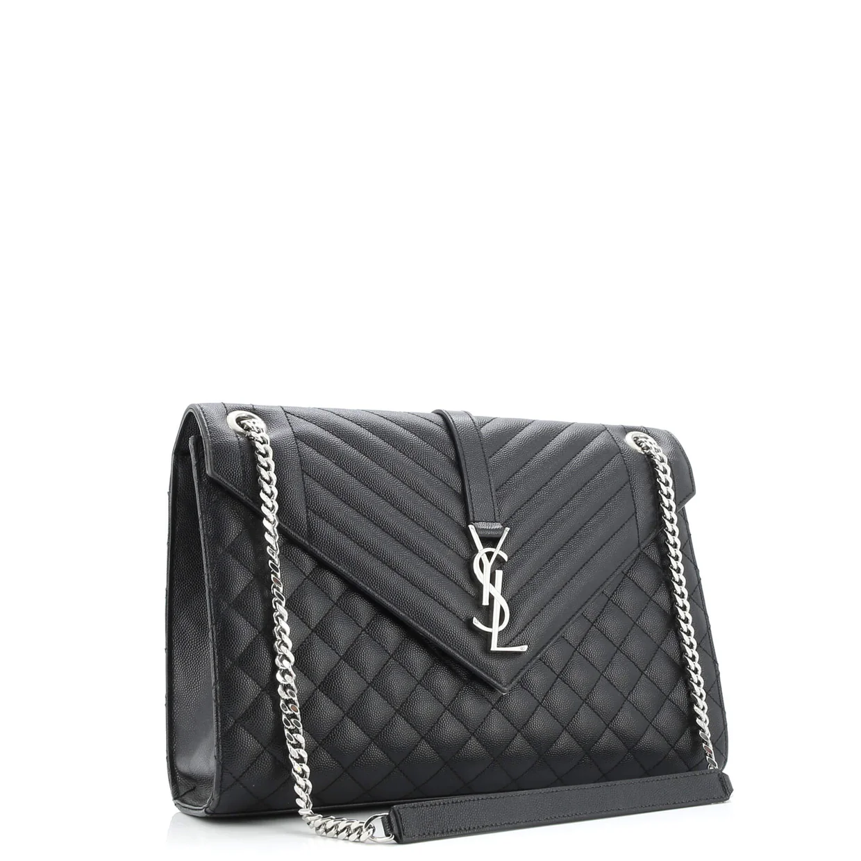 Classic Monogram Envelope Satchel Mixed Matelasse Leather Large - Deep Luxury