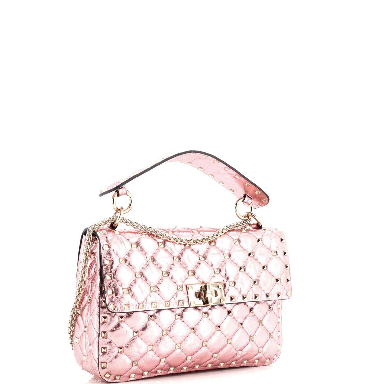 Rockstud Spike Flap Bag Quilted Leather Medium - Deep Luxury