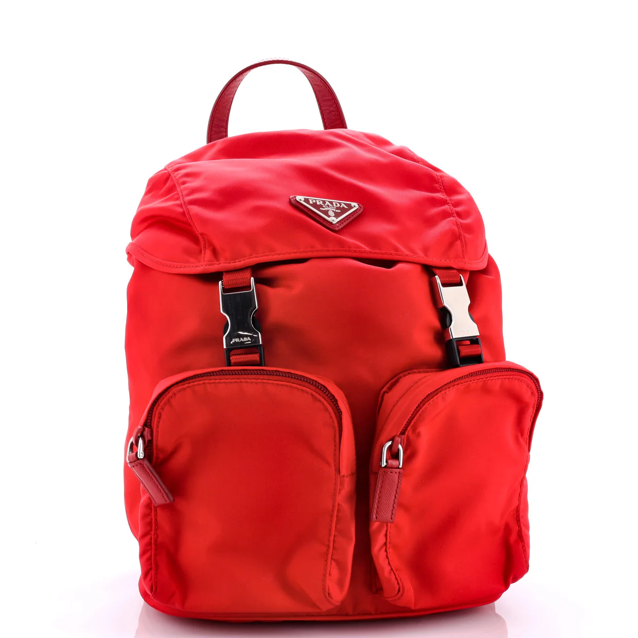 Vela Double Front Pocket Backpack Tessuto with Saffiano Leather Mini - Deep Luxury