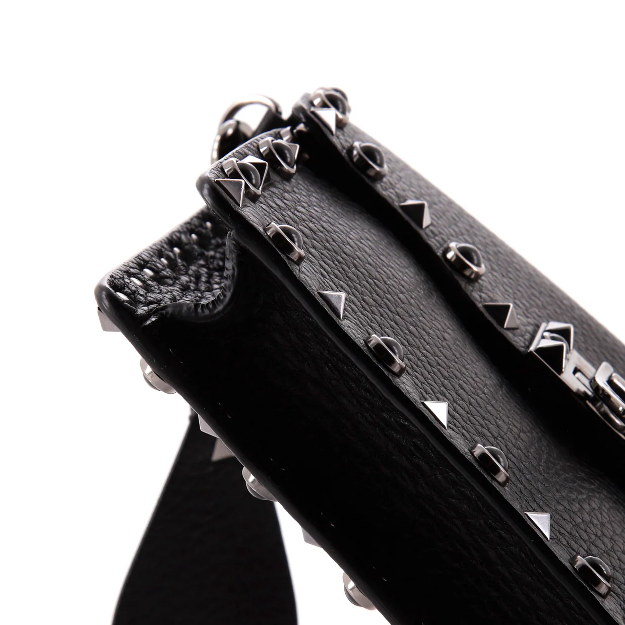 Rolling Rockstud Flip Lock Flap Bag Leather with Cabochons Small - Deep Luxury