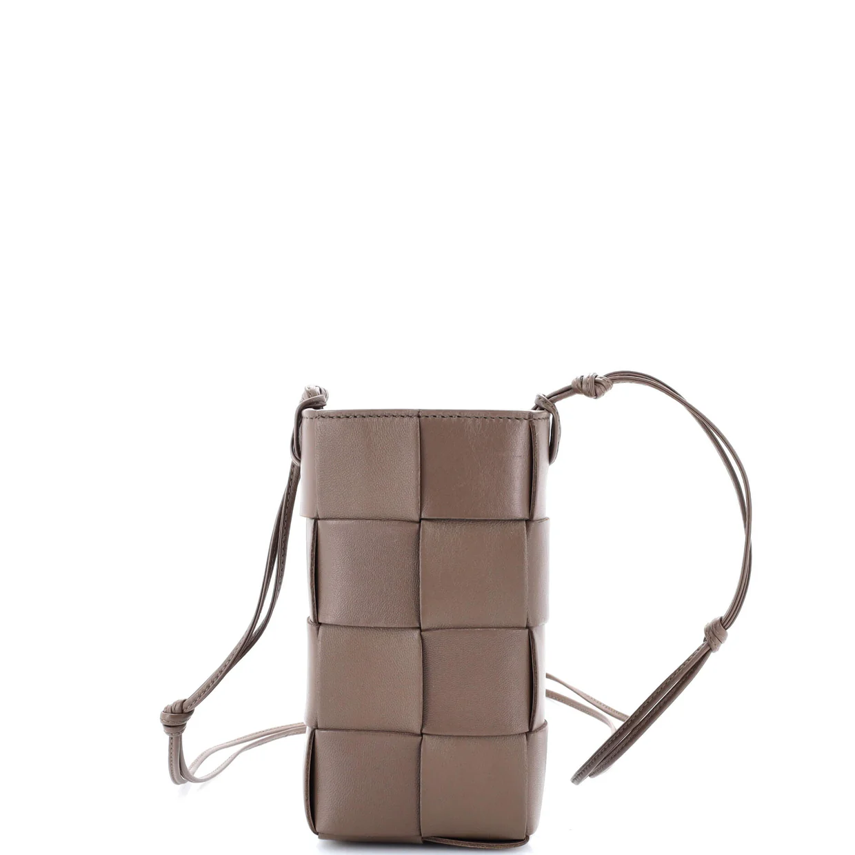 Cassette Phone Holder Crossbody Bag Maxi Intrecciato Leather Mini - Deep Luxury