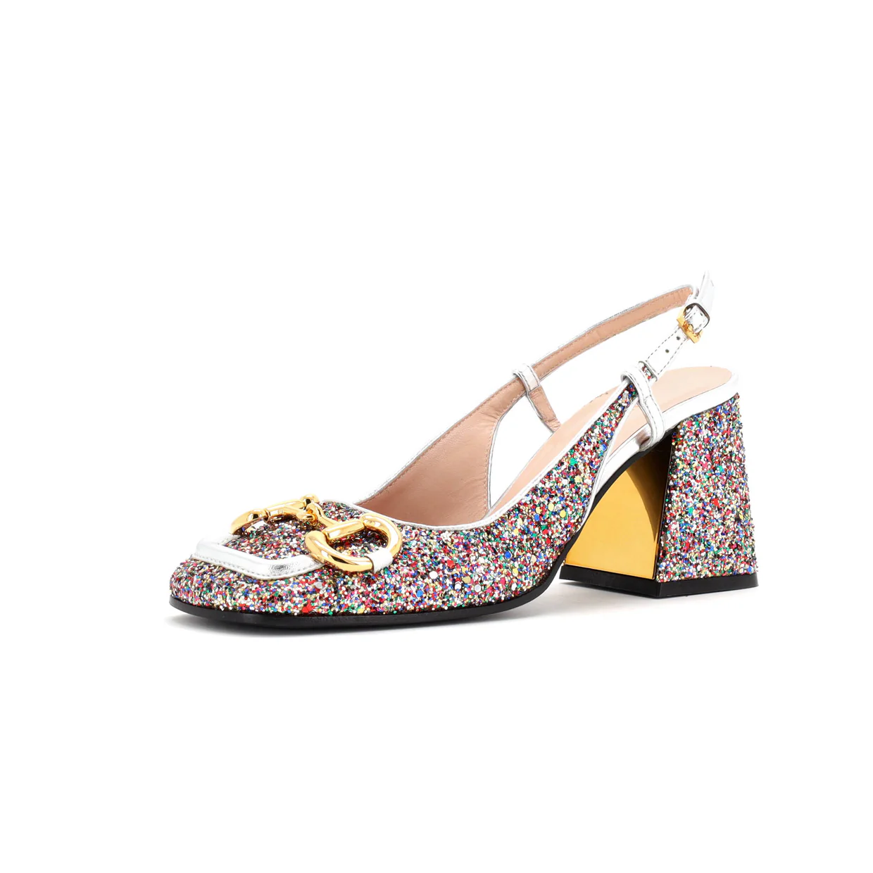 Women's Lovelight Horsebit Slingback Pumps Glitter - Deep Luxury