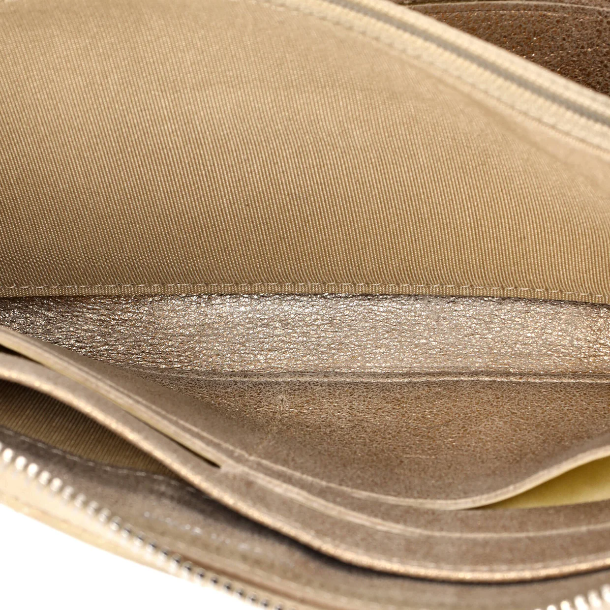 Zip Around Wallet Quilted Metallic Lambskin Long - Deep Luxury