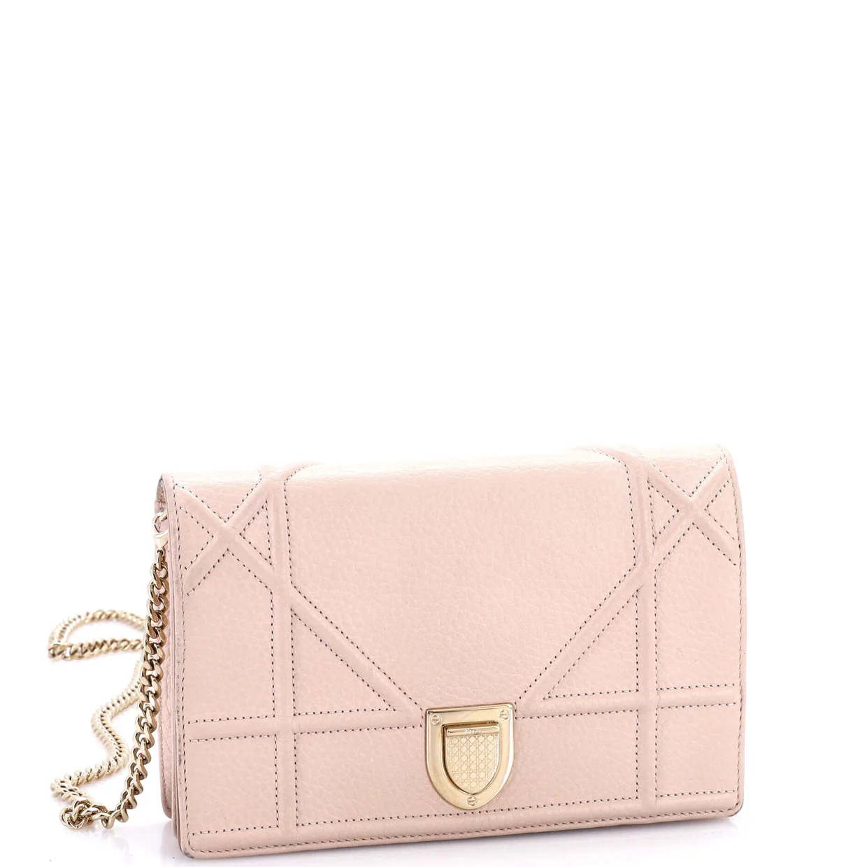 Diorama Wallet on Chain Leather - Deep Luxury