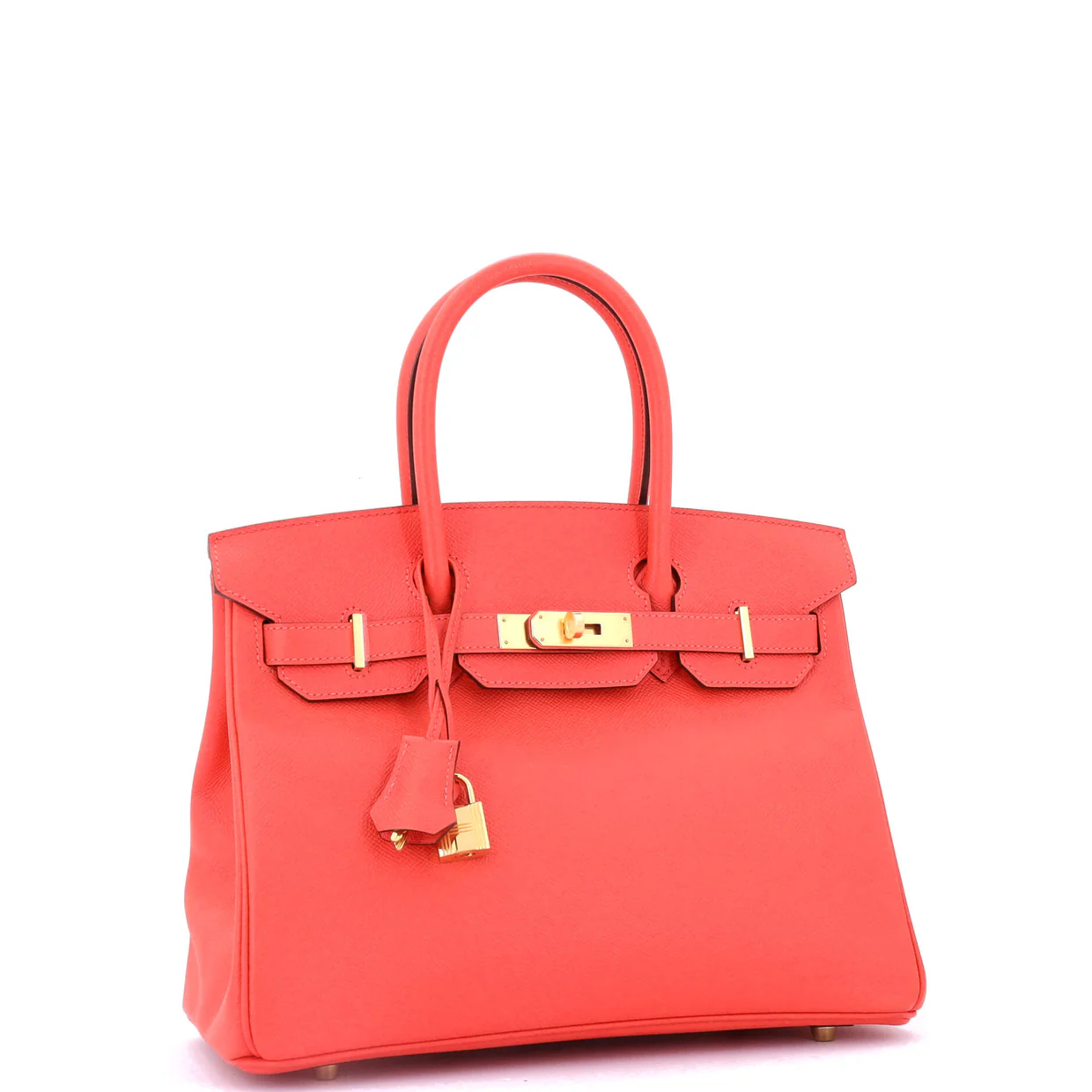 Birkin Handbag Rouge Pivoine Epsom with Gold Hardware 30 - Deep Luxury