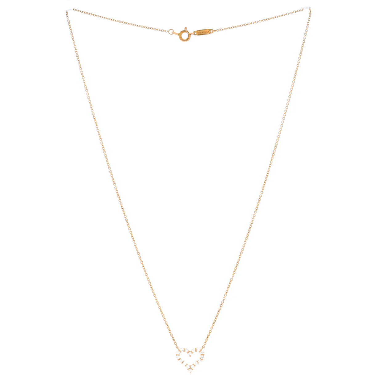 Heart Pendant Necklace 18K Yellow Gold with Diamonds Mini - Deep Luxury