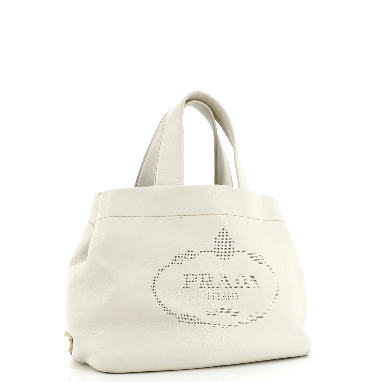 Logo Tote Perforated Leather Medium - Deep Luxury