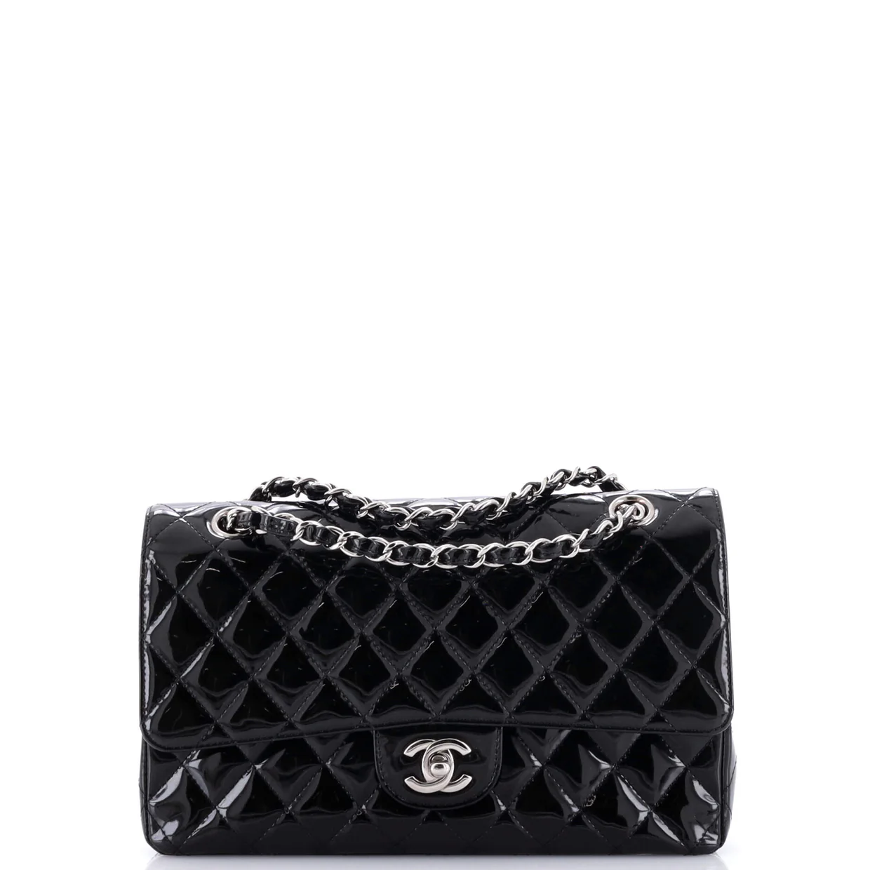 Vintage Classic Double Flap Bag Quilted Patent Medium - Deep Luxury