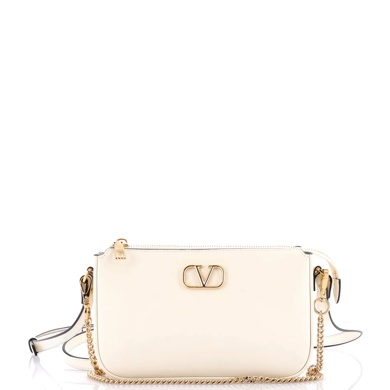 VLogo Zip Around Chain Crossbody Bag Leather - Deep Luxury