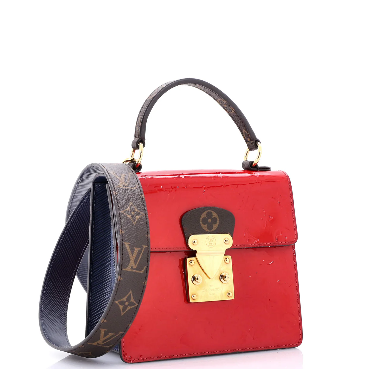 Spring Street NM Handbag Monogram Vernis with Monogram Canvas and Epi Leather - Deep Luxury