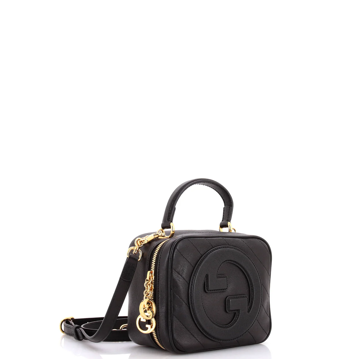 Blondie NM Top Handle Shoulder Bag Diagonal Quilted Leather - Deep Luxury