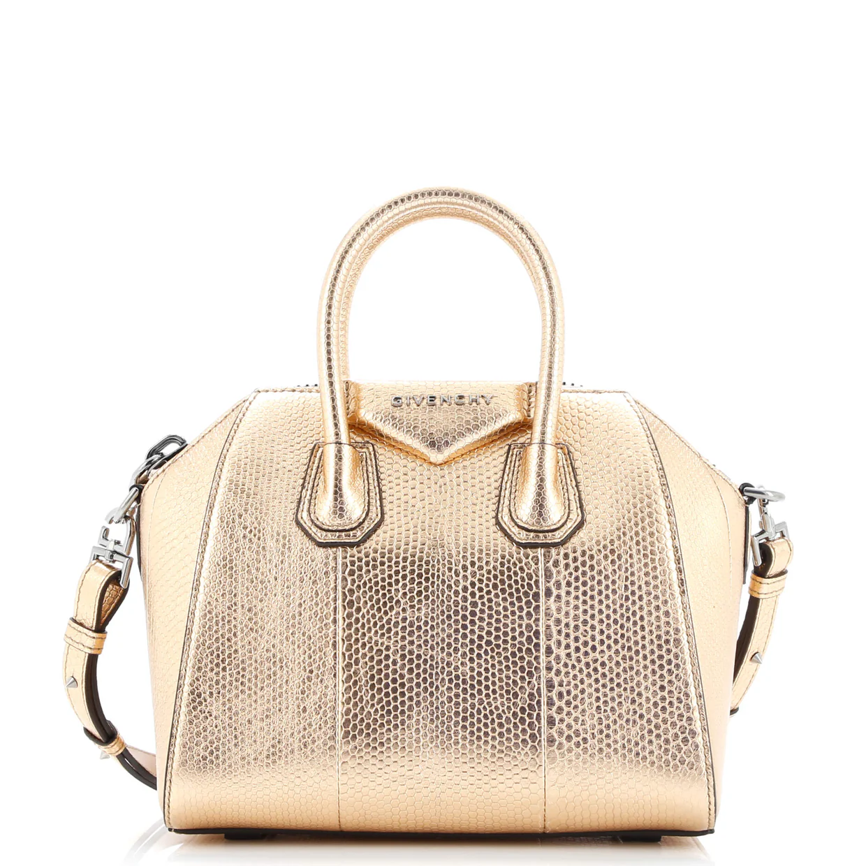 Antigona Bag Snakeskin Embossed Leather Mini - Deep Luxury