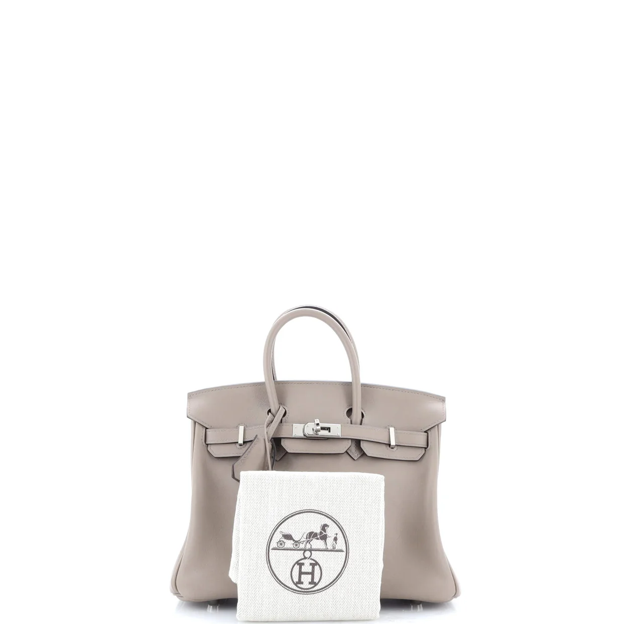 Birkin Handbag Grey Swift with Palladium Hardware 25 - Deep Luxury