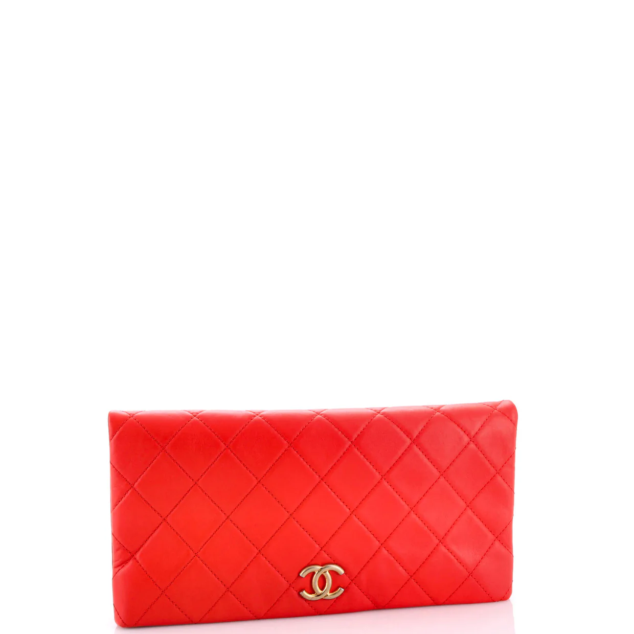 CC Foldover Clutch Quilted Lambskin Large - Deep Luxury