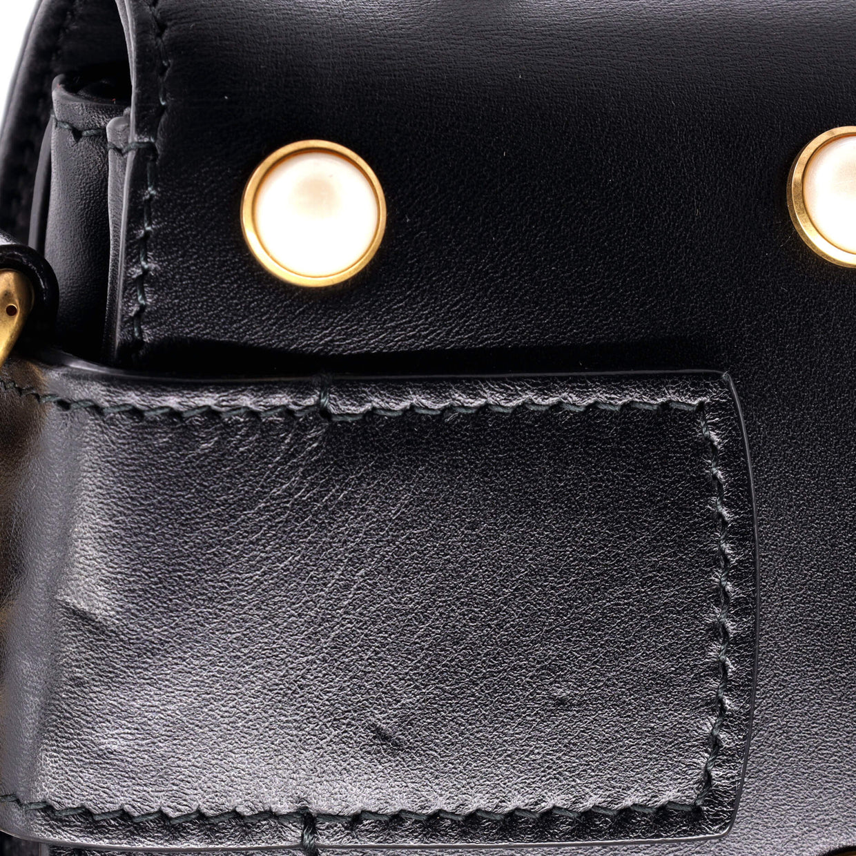 Broadway Pearly Bee Shoulder Bag Embellished Leather Mini - Deep Luxury