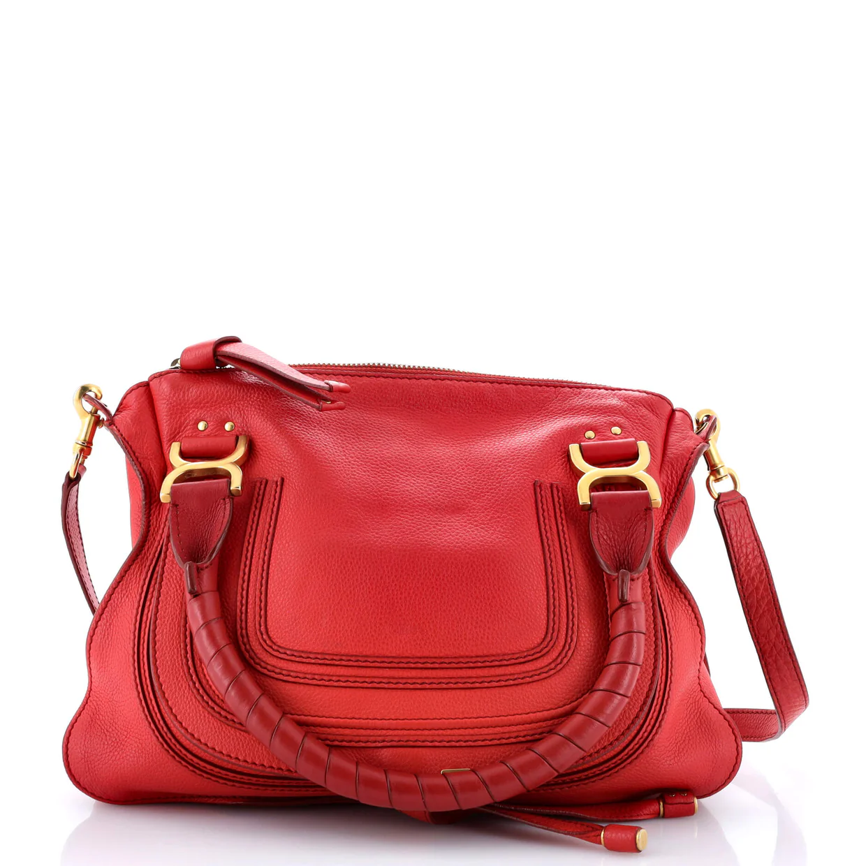 Marcie Satchel Leather Medium - Deep Luxury