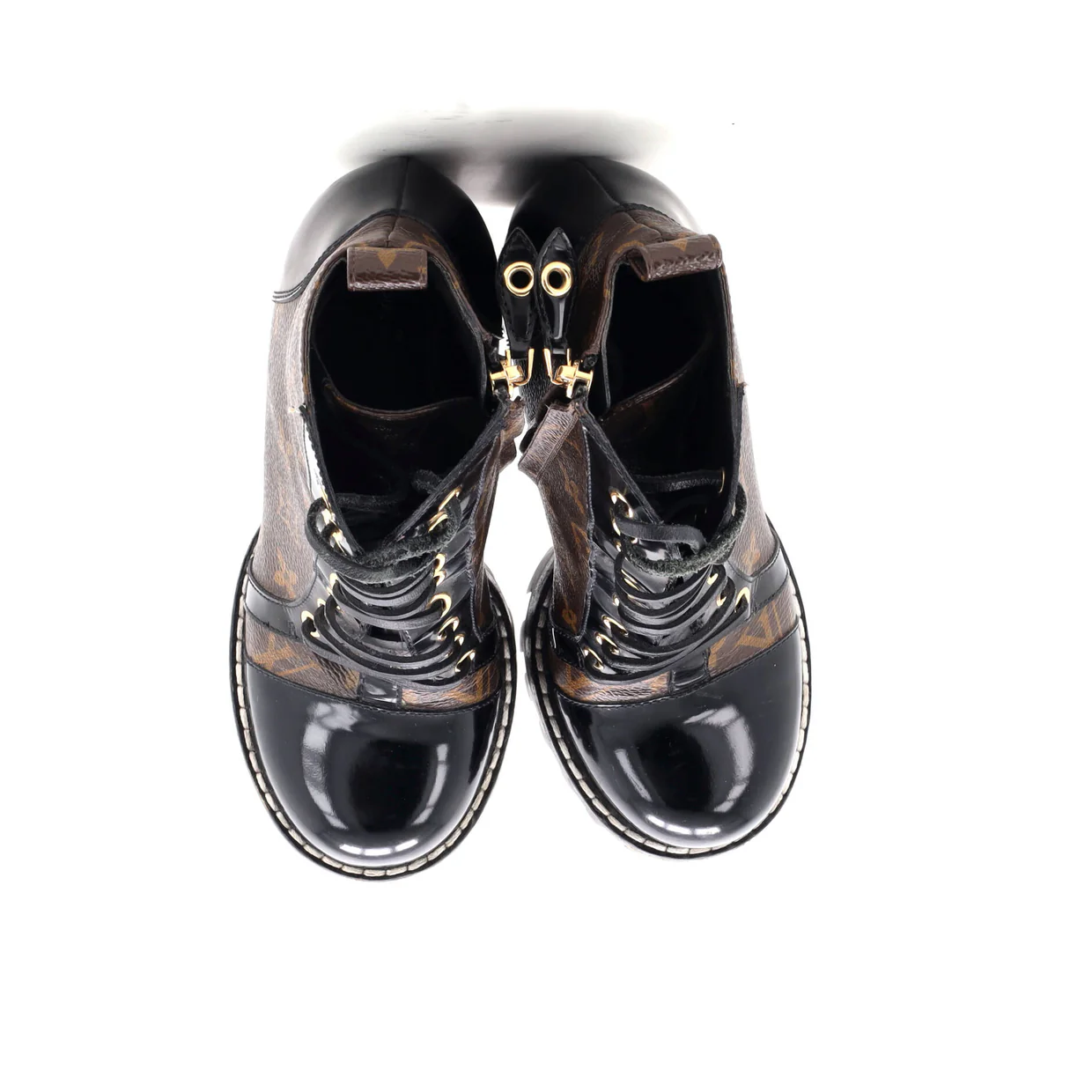 Women's Star Trail Ankle Boots Monogram Canvas with Patent - Deep Luxury